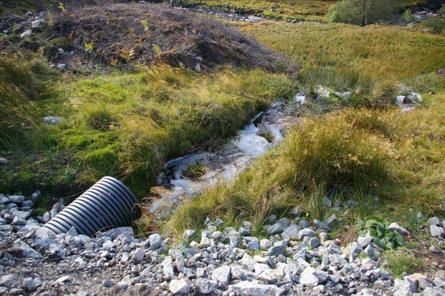 discharge pipe into river